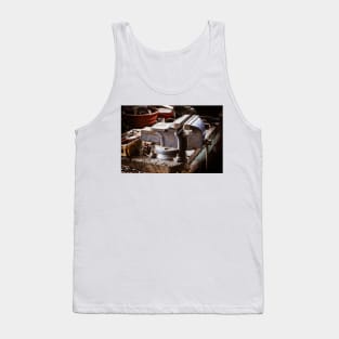 Vintage vise on the wooden table Tank Top